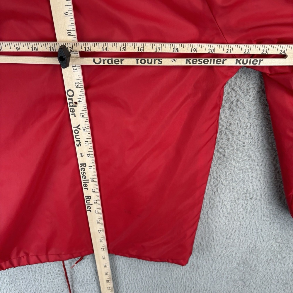 Vintage 1980s Champion Coaches Jacket Mens Small Red Sherpa Lined Snap Made USA - Picture 9 of 10